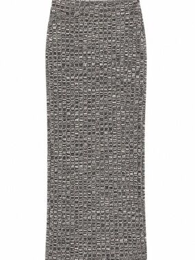 Sleek Gray Knit Maxi Skirt